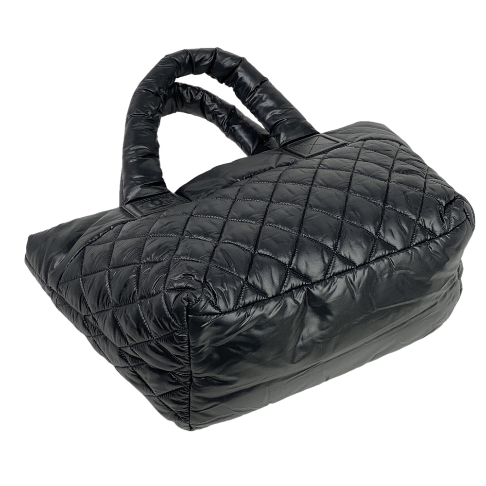 Chanel Coco Cocoon Coco Mark Black Tote Small Bag Nylon
